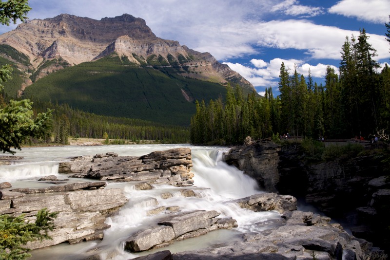 The most beautiful places in the world - Athabasca falls at dusk jasper Alberta Canada