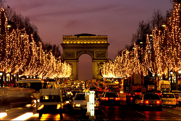 Champs Elysees with Christmas Lights